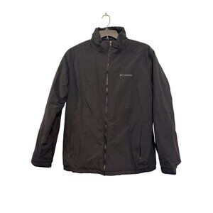 Columbia Mens Black Full-Zip Fleece-Lined Jacket Size Large